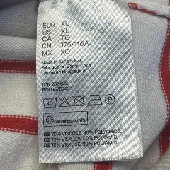 H&M Preppy Sweater Womens XLarge Nautical Coastal Stripe Pullover Short Sleeve - Picture 7 of 7